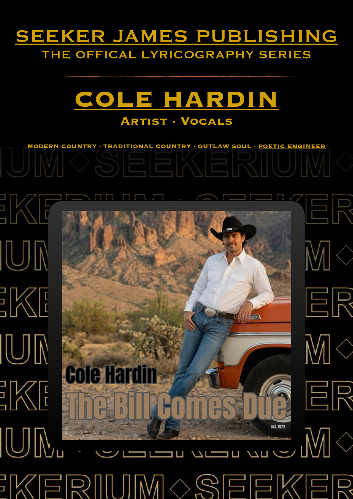 The Bill Comes Due — Cole Hardin Lyric Book